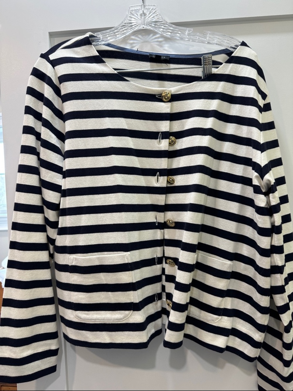 Striped Blue&White Button Cardigan